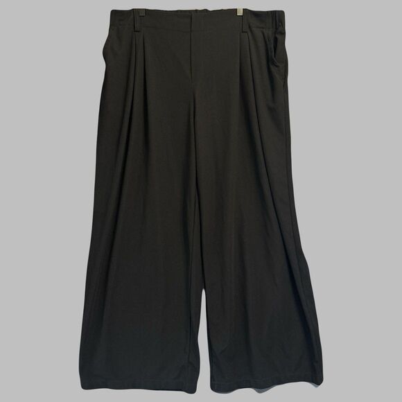 Halara Wide Leg Pull On Pants Elastic Waist Minimalist Office Size 2X Black - Picture 1 of 10